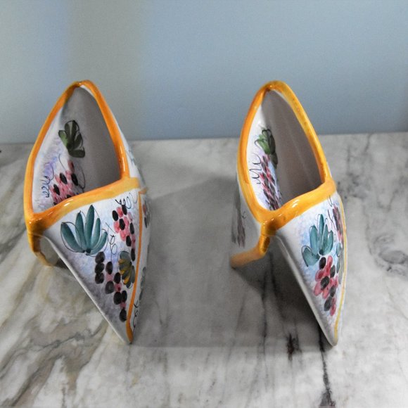 Unique! Pair of Pretty desktop or countertop porcelain mail, paper, card holder - Picture 6 of 8